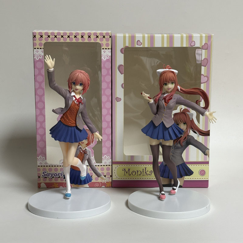 18 ซม.อะนิเมะ Doki วรรณกรรมชุดนักเรียน Club Action Figure น่ารัก Pretty Girl ของเล่น Monika Sayori ของเล่นสะสม Xmas ของขวัญ