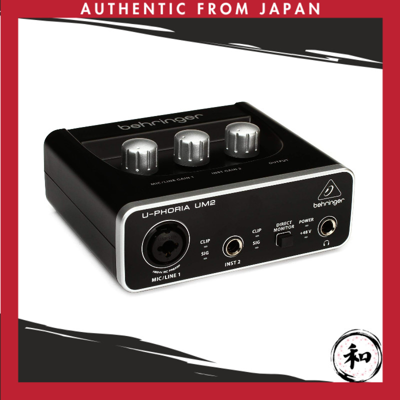 เบอริงเกอร์ 2 ช่องทางเข้า 2 ช่องทางออก USB ออดิโออินเตอร์เฟส สีดำ 1-Channel UM2 U-PHORIA【ส่งตรงจากญี