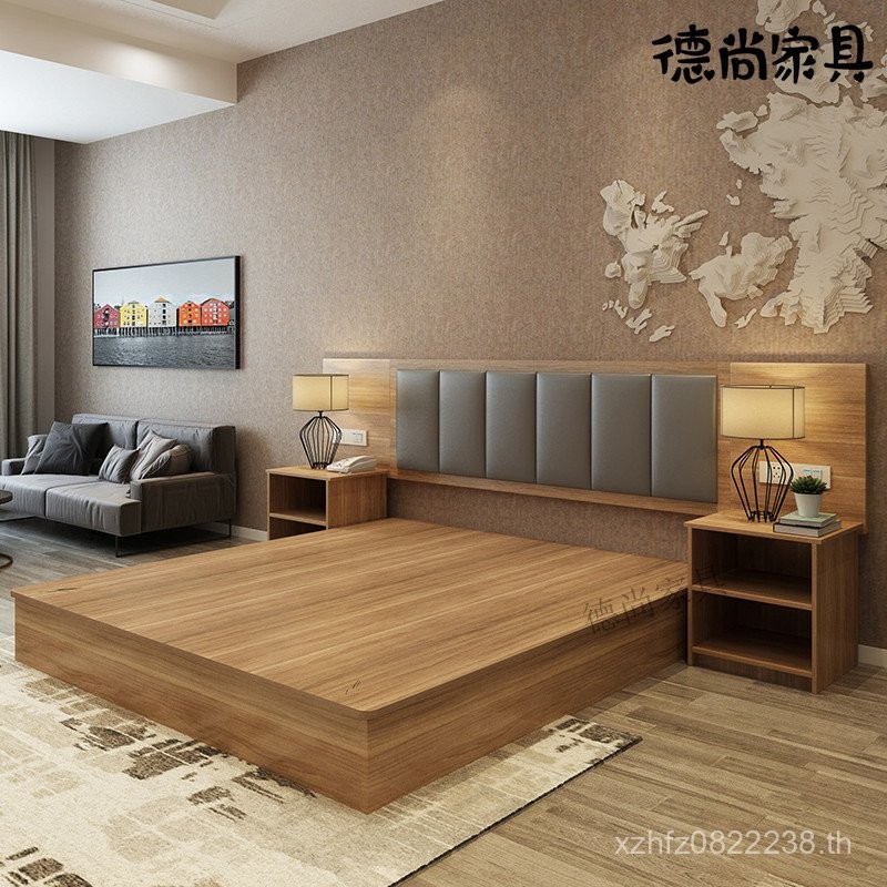 Suite Hotel Apartment Bed ตู้เสื้อผ้า Chengchengdu Rack Full Set Bed Label Room#单身酒店家具电视单人箱 คุณ