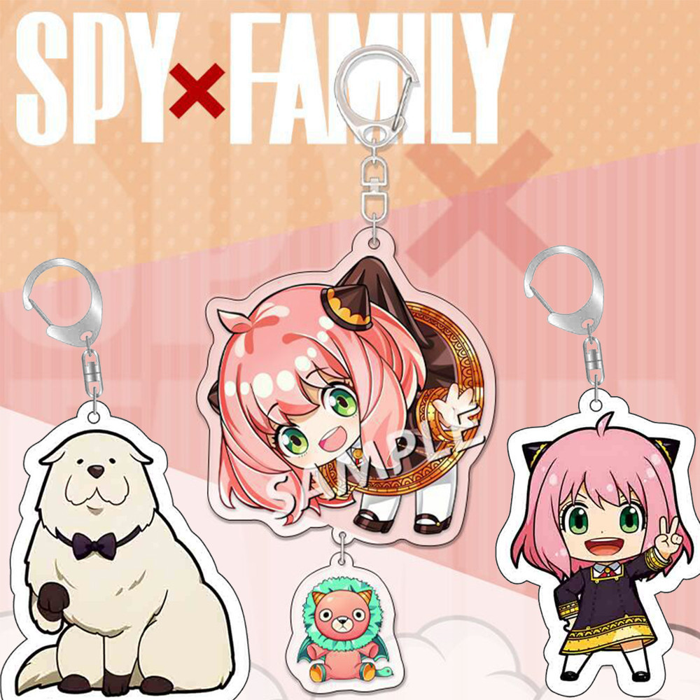 ญี่ปุ่นอะนิเมะ SPYFAMILY จี้พวงกุญแจสองด้านการ์ตูนตัวอักษรแหวนผู้หญิงผู้ชายรถกระเป๋าถือโทรศัพท์หูฟังกรณีจี้ของขวัญ
