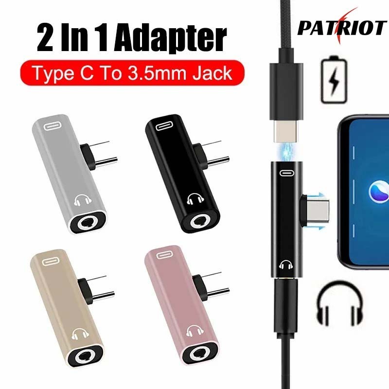 [PATRIO] 1/2pcs 2-IN-1 Type C ถึง 3.5 มม.แจ็คหูฟังสายชาร์จตัวแปลงเสียงสําหรับ Xiaomi สําหรับแท็บเล็ต Huawei Type C ถึง 3.5 มม.อะแดปเตอร์ OTG
