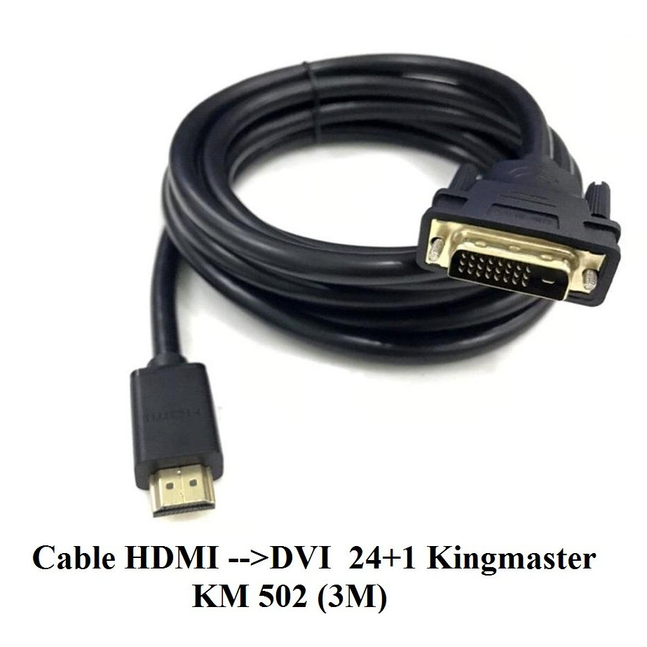 Kingmaster 3m สาย HDMI to DVI (24+1) KM052