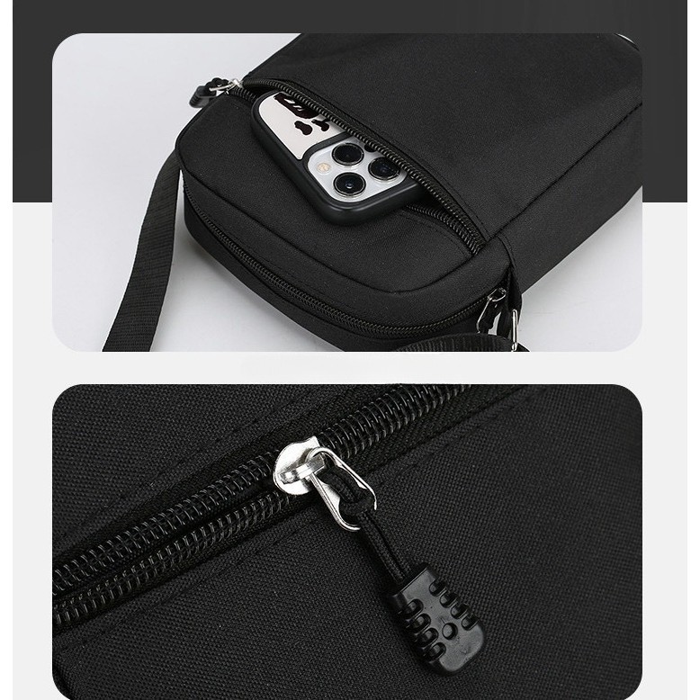 ใหม่ Sonic การ์ตูนพิมพ์ Square Canvas Crossbody Bag สีดํา Multi functional Storage Bag สําหรับทุกวันแฟชั่น Dressing