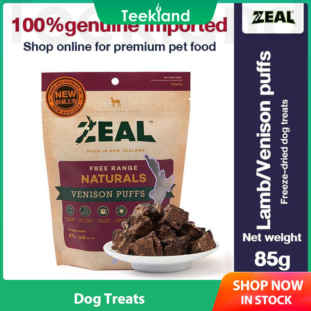 Teekland ZEAL ขนมสุนัข Lamb/Venison พัฟสําหรับสุนัขทุกขั้นตอน 85g ต่อกระเป๋า