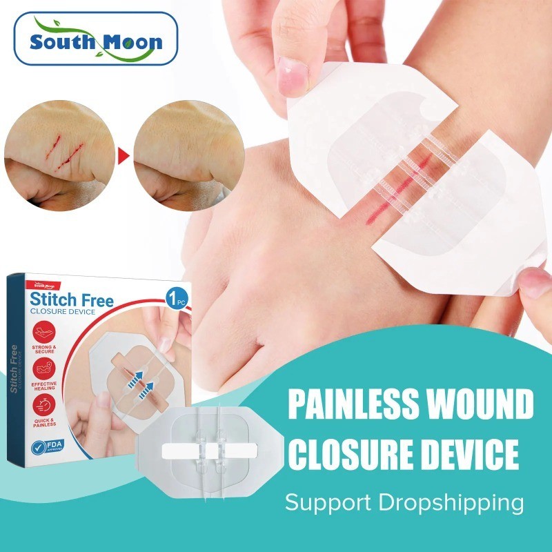 South Moon แบบพกพาปิดแผล Patch ไม่เจ็บปวดเย็บซิป Band-Aid ซ่อมแผลกันน้ํา Stitch ฟรี Hemostatic สติกเกอร์