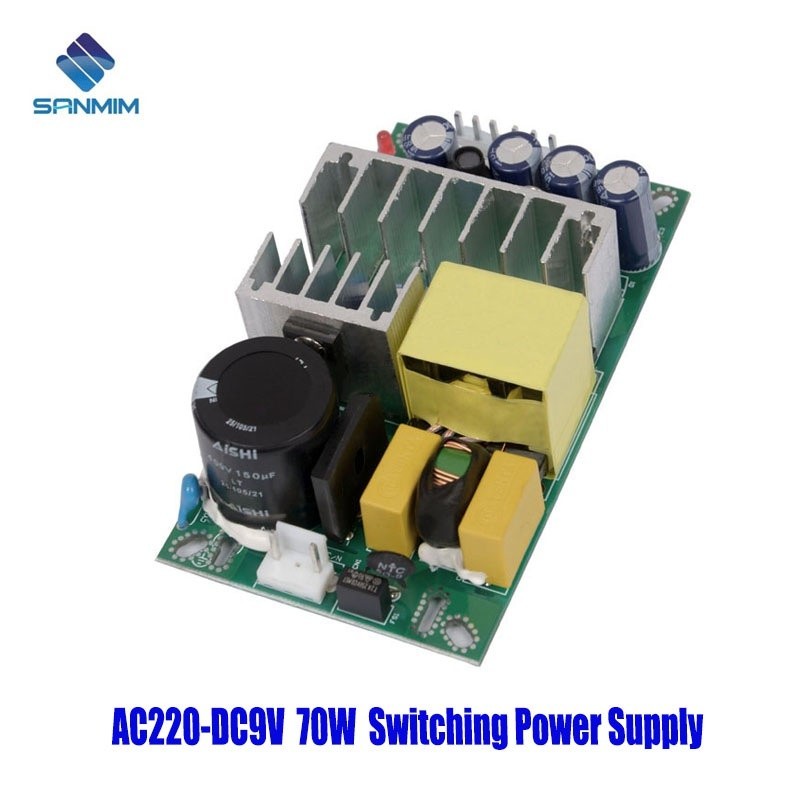 ✬SANMIN AC220V-DC9V 8A 70W  Power supply Isolated switch power supply module 220 to 9v bare board GP