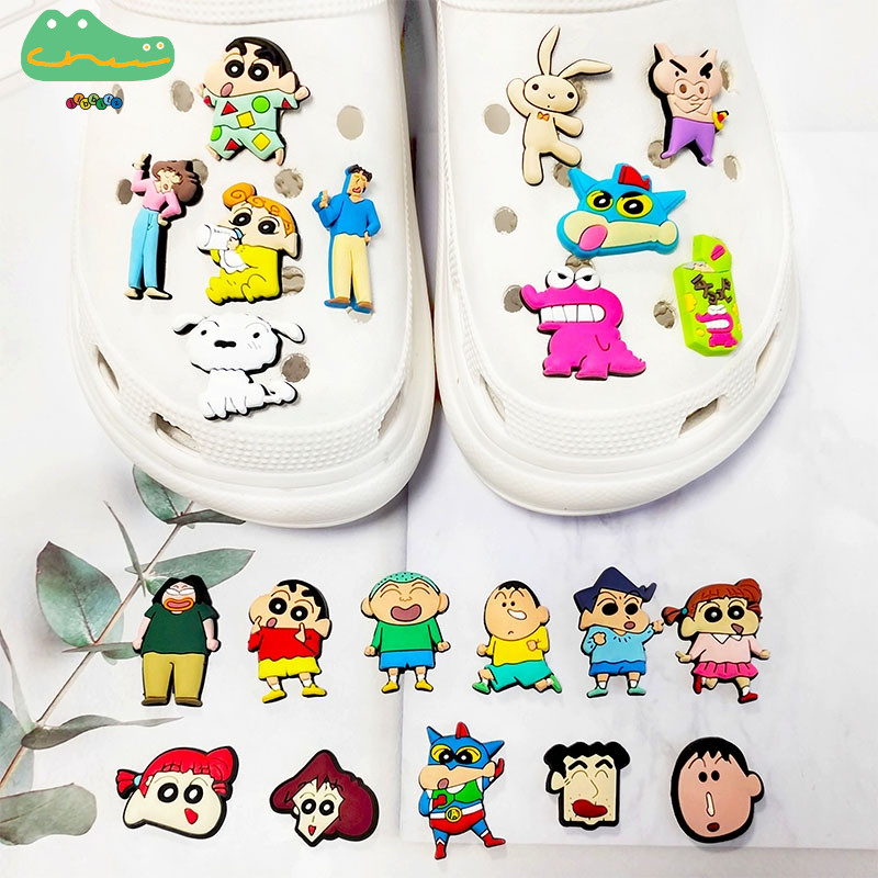 Jibbitz Crocs Charm น่ารักการ์ตูน Crayon Shin-Chan รูปแบบ DIY รองเท้าตกแต่งหัวเข็มขัดอุปกรณ์เสริม