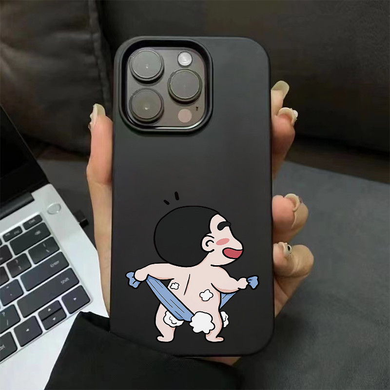 เคสไอโฟน16 15 14 13 12 11 Pro Max Case Creative crayon shin-chan กันกระแทก for men Compatible เคส iPhone 16PM,16Plus,X/XS, XR,7+,8Plus