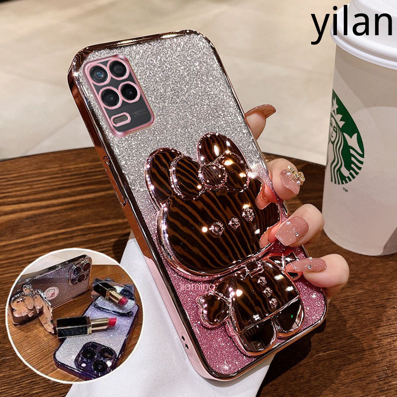 เคส Oppo A54 กระจกเงา แฟชั่นแววผง ชุบ ซิลิโคนนุ่มกรณีกระต่ายน่ารักกรณีโทรศัพท์หลักฐานตก เคสโทรศัพท์ Oppo A54