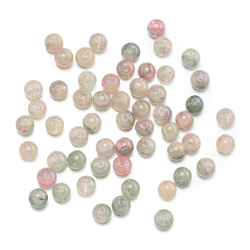 St. kunkka 20-50 ชิ้นลูกปัดแก้ว 10 มิลลิเมตรรอยเปื้อนลูกปัดดอกไม้สําหรับเครื่องประดับ DIY ทําสร้อยคอสร้อยข้อมือ - รูปที่ 2
