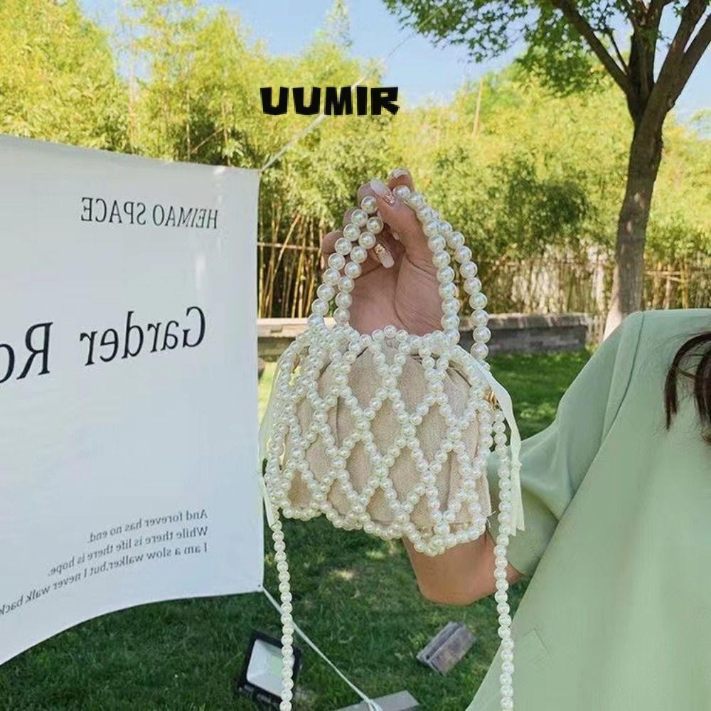 UUMIR กระเป๋าสะพายสะพายข้าง,กระเป๋าถือตะกร้าเลดี้น้ําหนักเบาทุกการแข่งขัน,แฟชั่นสายมุกทนทานความรู้สึกขั้นสูงมุกกระเป๋าหิ้ว