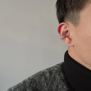 1 ชิ้น Hip Hop Lightning Ear Cuff คลิปสําหรับผู้ชายและผู้หญิงไม่เจาะคลิปบนหู Stud Cuff Hoop ต่างหูคลิปต่างหู