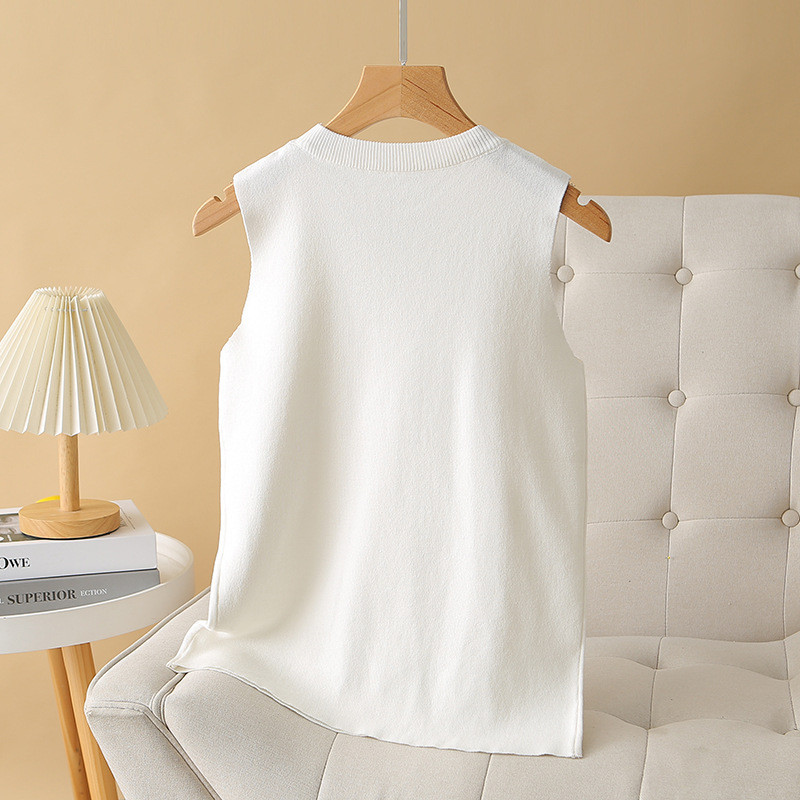 Beaded Camisole สไตล์ใหม่ด้านในแฟชั่น Bottoming เสื้อ All-Match Top ราคา ถูกที่สุด ดีลบีเคเค แกลเลอรีภาพที่ 4