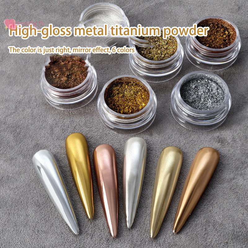 Renbg โลหะกระจกผงเล็บ Glitter Rose Gold Champange UV เจลโปแลนด์ Chrome ฝุ่น Metallic Effect เล็บ Paing Pigment TH