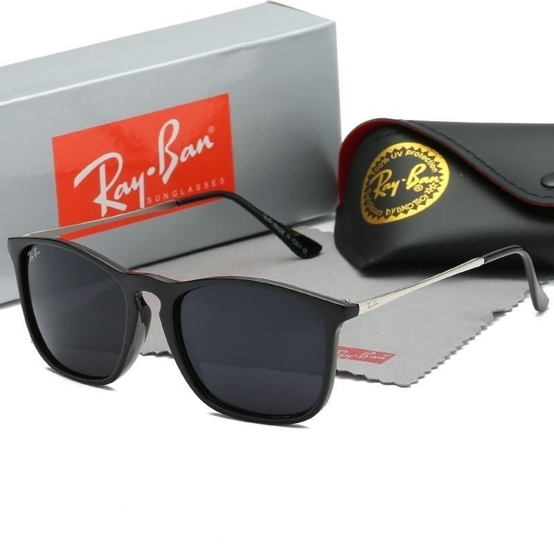 แว่นกันแดดผู้ชายและผู้หญิงยอดนิยม4187 RayBan ขาโลหะบางเฉียบน้ำหนักเบาสบายป้องกันแสงสะท้อนกลางแจ้ง