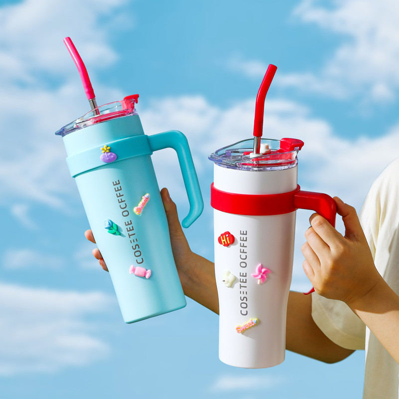 แก้วใส่เครื่องดื่ม 1200ML แก้วเก็บอุณหภูมิ PANDA ขนาด 40OZ ของแท้ แก้วเก็บอุณหภูมิร้อน/เย็น