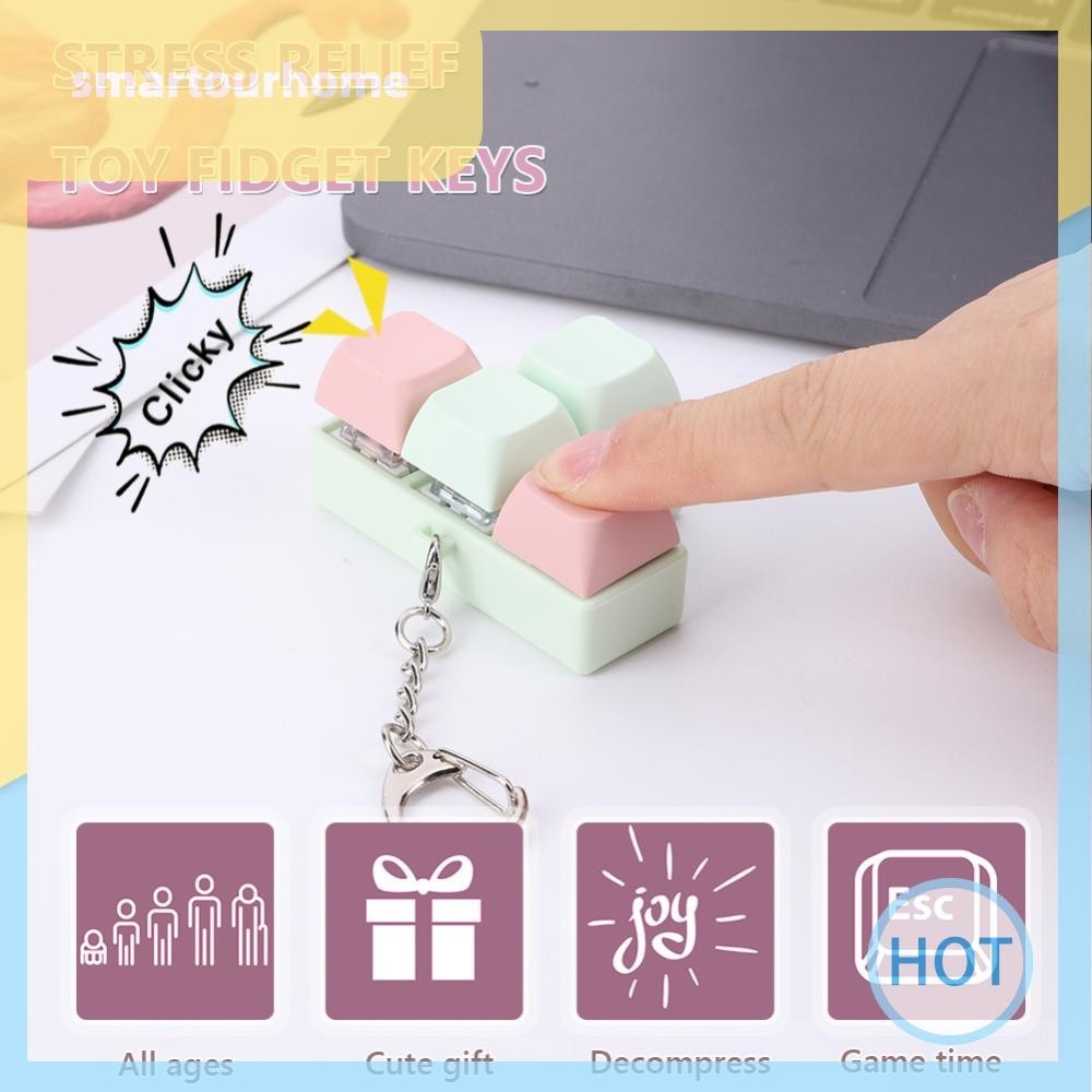 [smartourhome.th] Keyboard Fidget Toy 4 Keys Stress Relief Mechanical Keyboard Axis Tester