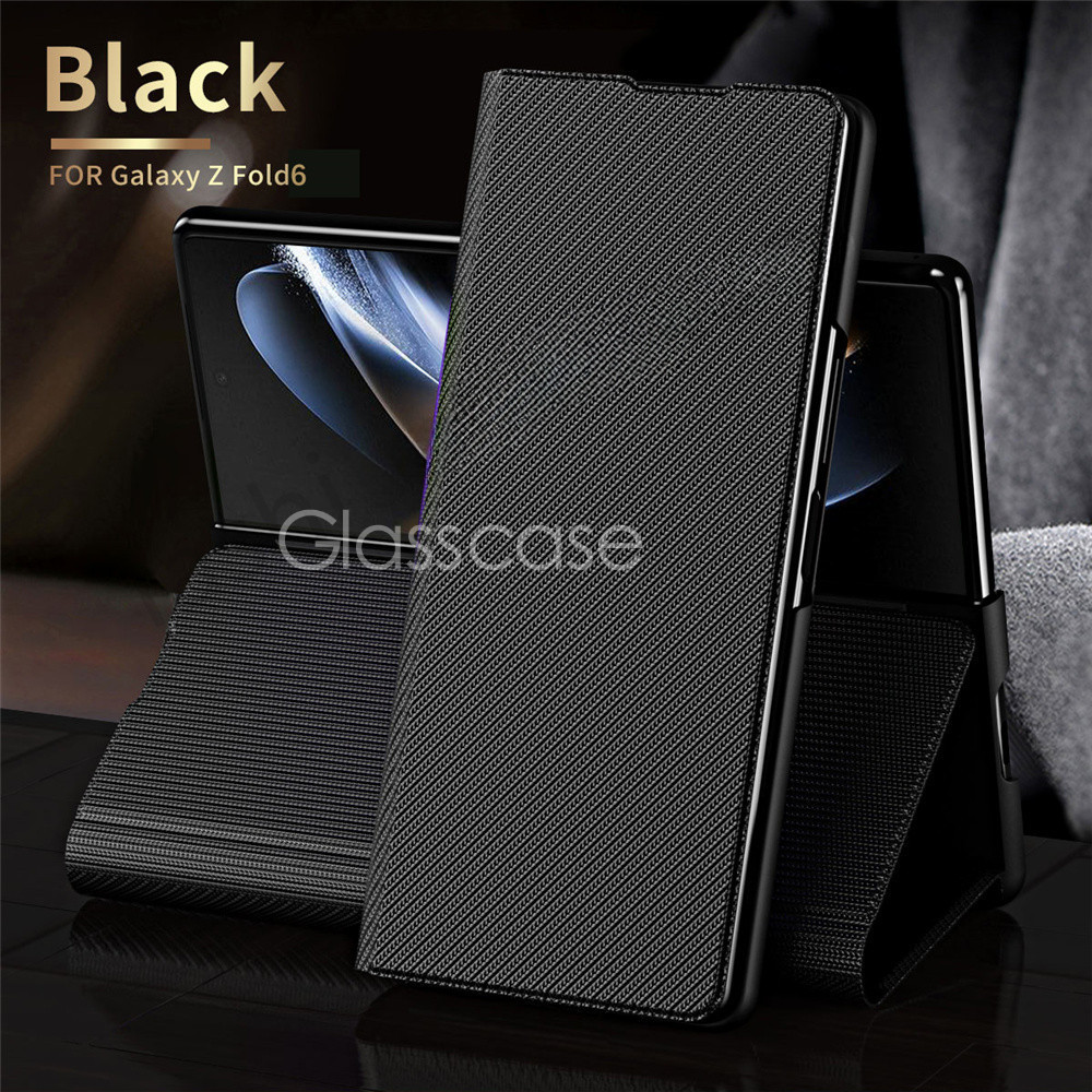 ปลอกสําหรับ Samsung Galaxy Z พับ 6 5 4 3 2 Fold6 Fold5 Fold4 ZFold6 ZFold5 ZFold4 ZFold3 ZFold2 หรูหราหนังเคสโทรศัพท์ Ultra Thin Casing Anti Drop กันกระแทก Hard Bac