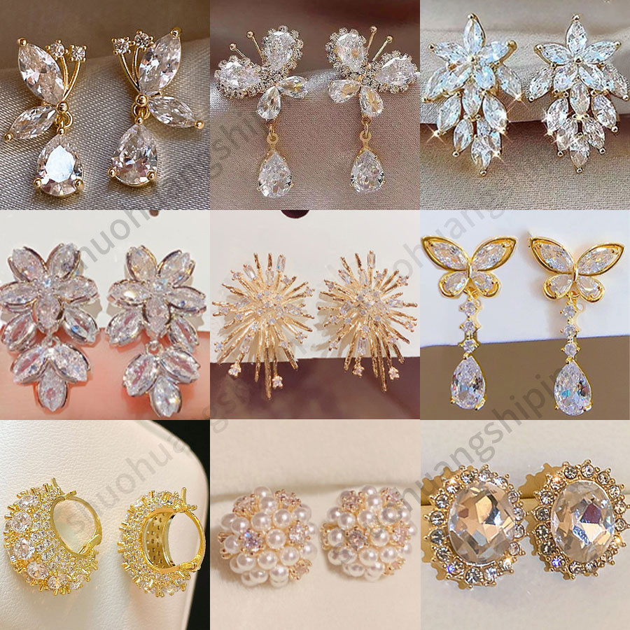 หรูหราประณีต Elegant Firework Shape Rhinestone High-End แฟชั่น Classy ต่างหู