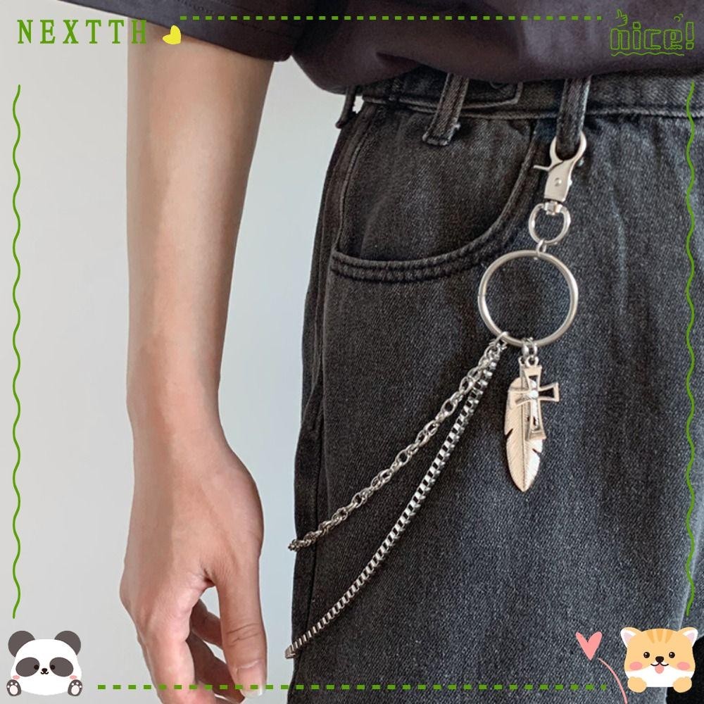 Nextth โซ่แขวน, โซ่กางเกงผีเสื้อพังก์, กางเกงกางเกงยีนส์หลายโลหะผสมฮิปฮอปเอวลิงค์ผู้ชาย