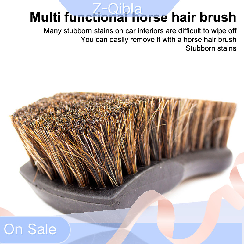Z-qibla Soft Horsehair แปรงทําความสะอาด Horsehair Detailing แปรงภายในรถรายละเอียดเครื่องมือแปรงทําความสะอาดรถ Handle รายละเอียดแปรง Nice