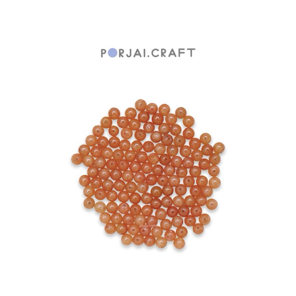 Orange Aventurine Beads ลูกปัดอเวนจูรีนสีส้ม 3mm
