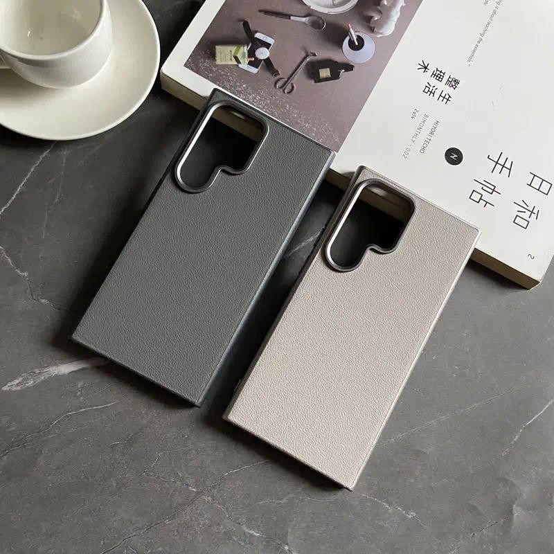 เคสหนังธรรมดาหรูหราสําหรับ Samsung Galaxy S24 Ultra S24 Plus S23 S22 Ultra รวมทุกอย่างโทรศัพท์มือถือปกแข็ง