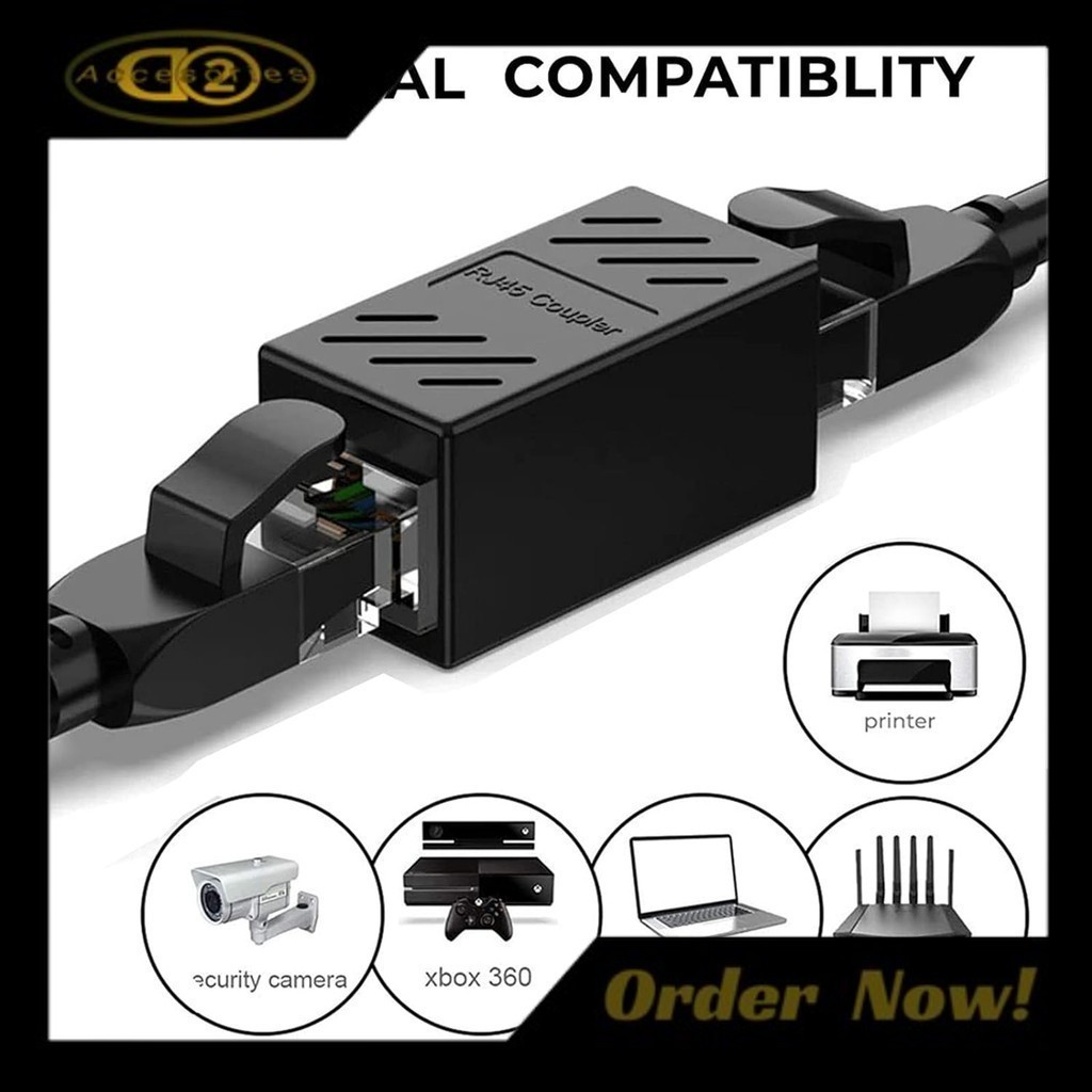 RJ45 Female to Female Cat 15A16A LAN Extension Adapter Connector