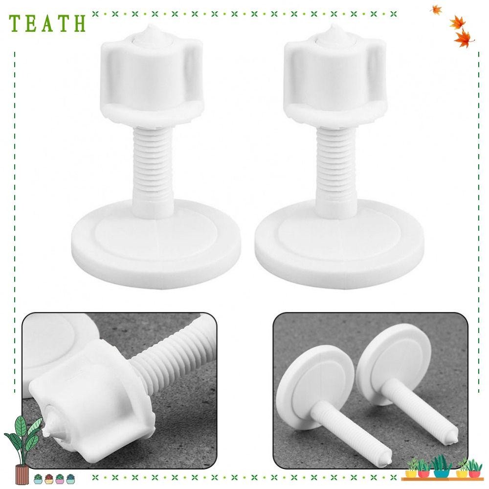 Teath 1 คู่/2 ชิ้นสกรูทดแทน, สกรูบานพับห้องน้ําพลาสติกสากล, น็อตสลักเกลียว 5.5*4 ซม. น็อตฝาชักโครกสีขาว