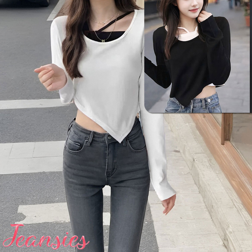 เสื้อแขนยาวรุ่นใหม่ล่าสุดแฟชั่นใหม่จากเกาหลี พร้อมส่งในไทย