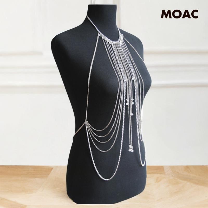 [ สตรี Body Chain Tassels สร้อยคอแฟชั่น Bra Chains สําหรับปาร์ตี้ซัมเมอร์บีช
