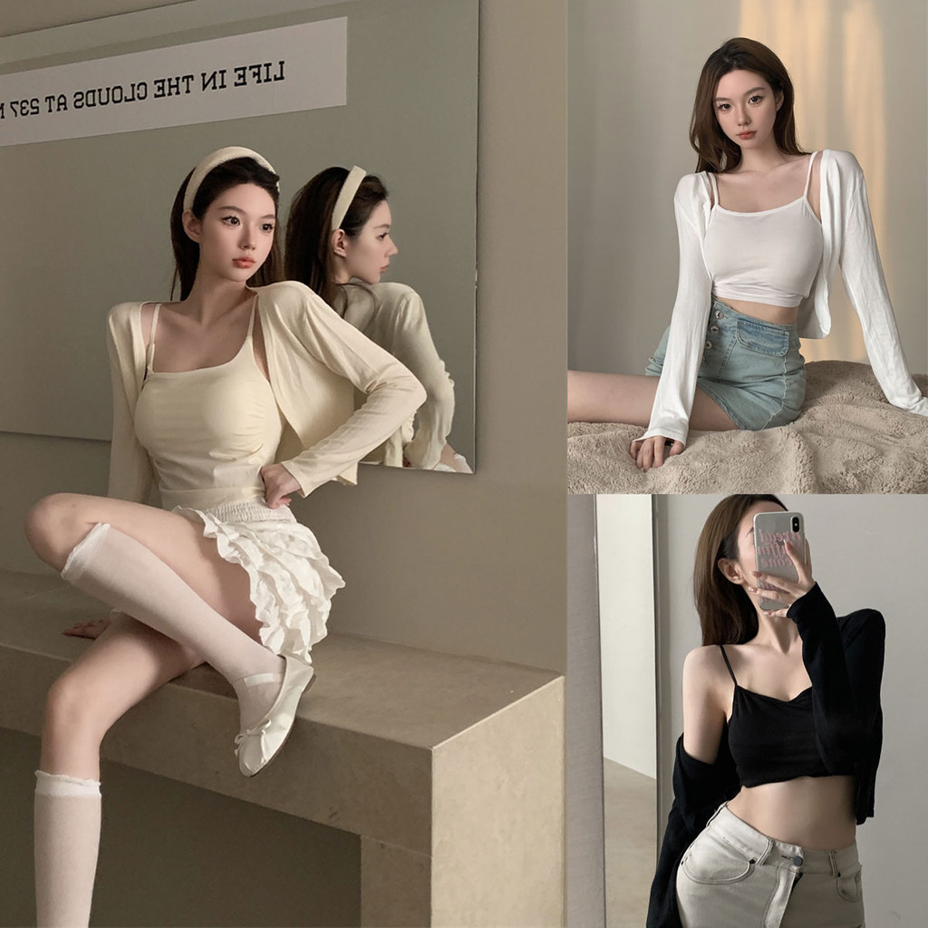 Dahong 1765 เสื้อแขนยาว เสื้อคลุมไหมพรม แขนยาว กันแดด แฟชั่นฤดูร้อน ซีทรูบางๆ