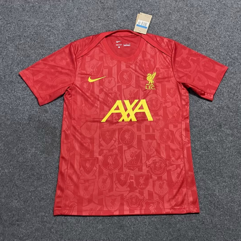 24-25 Red Away Jersey S-XXL ผู้ใหญ่เสื้อแขนสั้น Quick Dry Sports Soccer Top AAA
