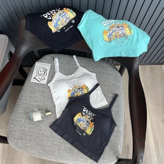 #262 มาใหม่ เสื้อสกีนลายสายเดี่ยว เสื้อกล้าม มีฟองน้ำในตัว พร้อมส่ง สินค้าพร้อมส่ง