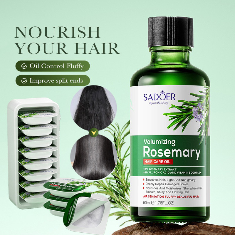 Sadoer Rosemary Nourishing and Smooth Hair Care Essential Oil Hair Mask สําหรับควบคุมน้ํามันปรับปรุงผมแห้ง 50ML