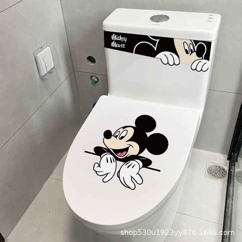การ์ตูนมิกกี้ห้องน้ําสติกเกอร์สร้างสรรค์ตู้หน้าต่างสติกเกอร์อุปกรณ์ห้องน้ํา - รูปที่ 2