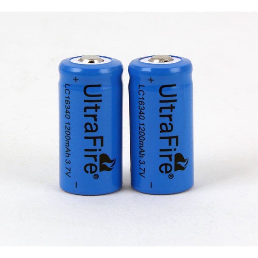 ทนทาน Ultrafire ถ่านชาร์ต รุ่น UltraFire 16340 / CR123A / LC16340 ถ่าน 3.7V 1200 mAh (สีน้ำเงิน)