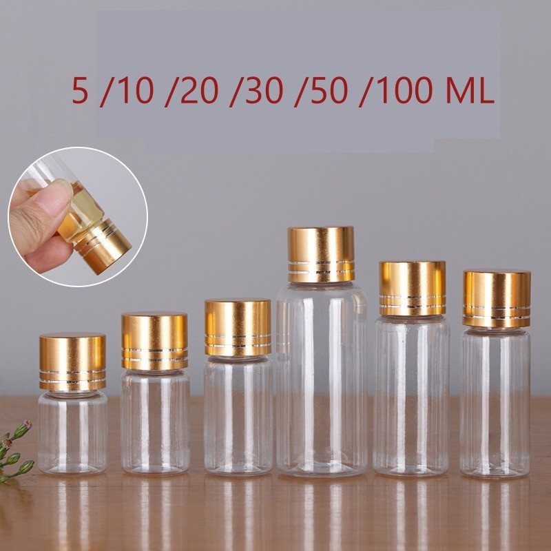 5 10 15 20 30 50 100 ML  ขวดฝาทอง ขวดพลาสติกใส PET