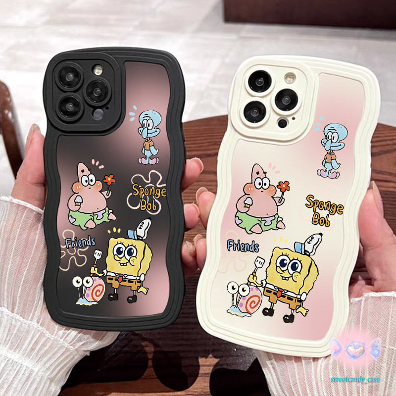 (จัดส่งภายในประเทศ) สําหรับ iPhone 6 11 12 13 Pro Max X XR XS Max 7 8 14 15Plus SE2020 อนิเมะสพันจ์บ็อบการเล่นซองมือถือก