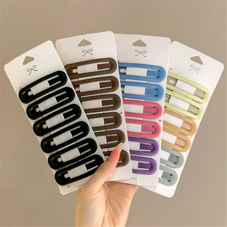 เรียบง่ายสีทึบเคลือบกิ๊บอเนกประสงค์เรียบคลิปด้านข้างด้านหลังของหัวกิ๊บแฟชั่นเครื่องประดับผม1/2ชิ้น