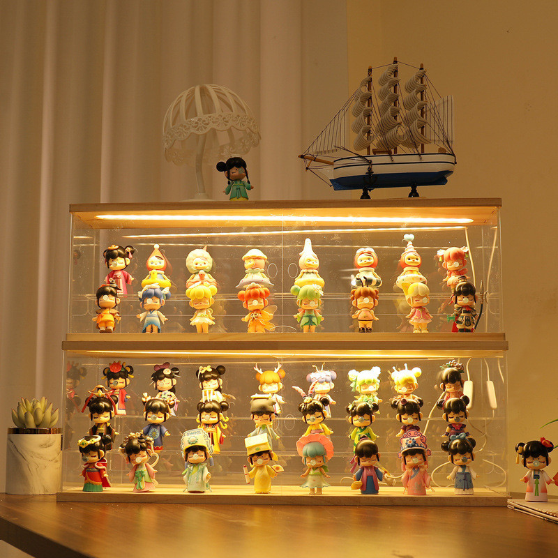 กล่องโมเดล Labubu/Upsetduck/Pop MART กล่องอะคริลิค พร้อมไฟประดับ กล่องโมเดลสี กล่องอคริลิค กล่องใส่ตุ๊กตา