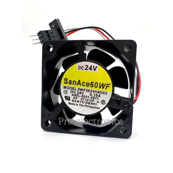 พัดลม แท้! SanAce60WF MODEL    9WF0624H4D03  0.15A DC 24V A90L-0001-0511 071213P EP SANYO DENKI Made