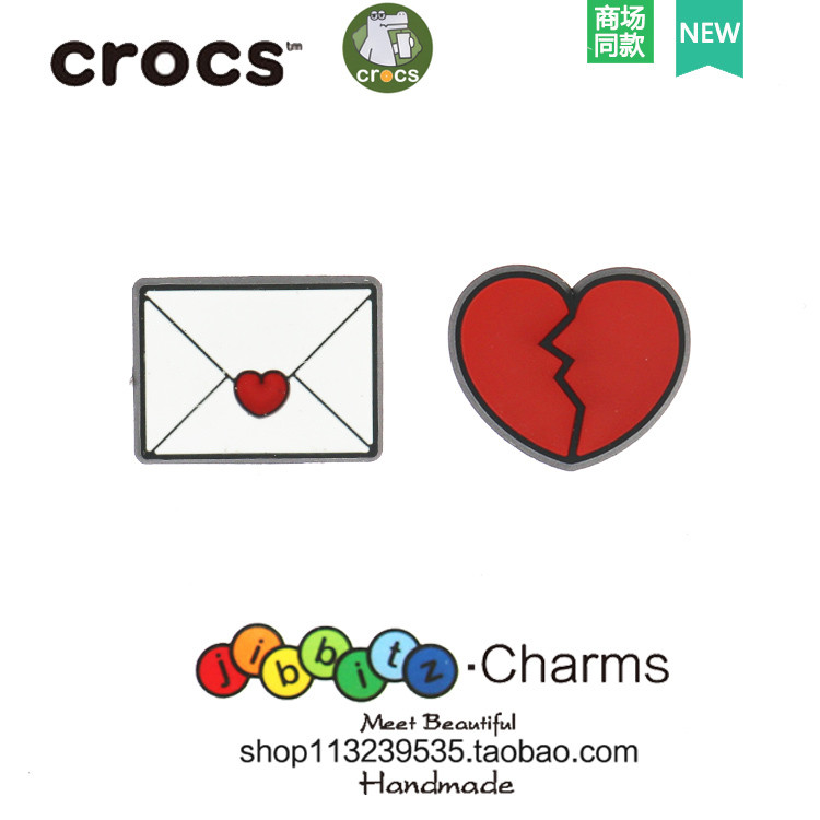 รองเท้ารูรองเท้าดอกไม้ jibbitz crocs หัวเข็มขัดรองเท้า Carlo Chi รองเท้าอุปกรณ์เสริมตกแต่งหัวเข็มขัดการ์ตูน Zhibixing Heartbreak