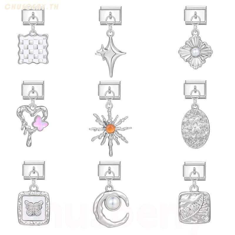 ยอดนิยม Love Unicorn จี้หัวใจสีอิตาเลี่ยน Charm Links Fit 9 มม.สร้อยข้อมือสแตนเลสทําเครื่องประดับ