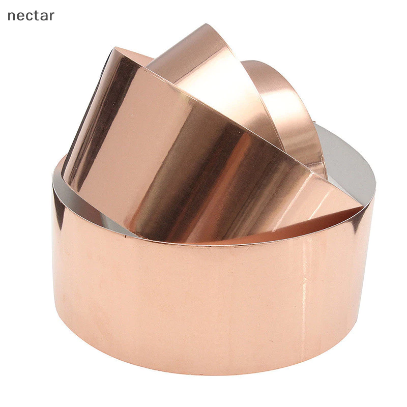 TAR 50 มม. x EMI เทปฉนวนฟอยล์ทองแดง Conductive Self กาว Barrier กีตาร์ใหม่ N