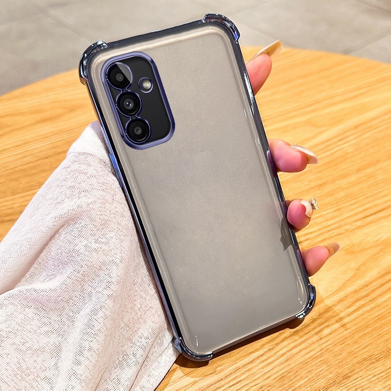 SAMSUNG ปลอกสําหรับsamsung Galaxy A55 A35 A25 A54 A34 A16 5G A15 A14 A13 4G 5G A24 A04S 4GหรูหราElectroplatedสี่มุมAnti Dropซิลิโคนใสนุ่มโทรศัพท์ป้องกันกรณี