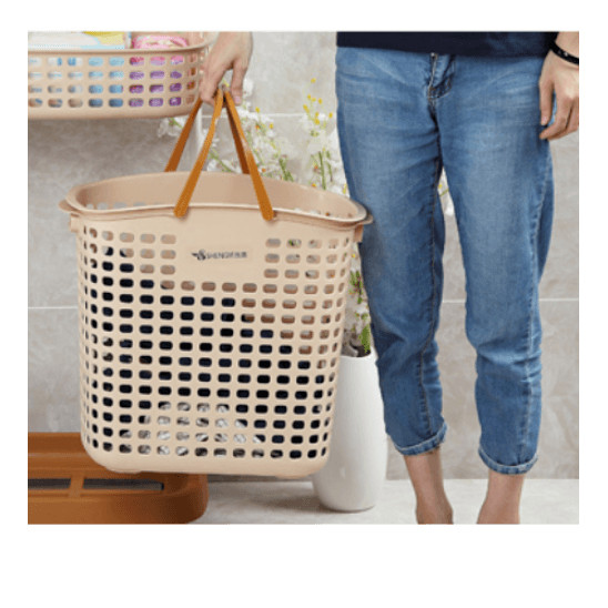 room_shop101 ตะกร้าพลาสติกมีหูหิ้วเหลี่ยม ESY002-KK 
Storage baskets 
Size：32*45*39