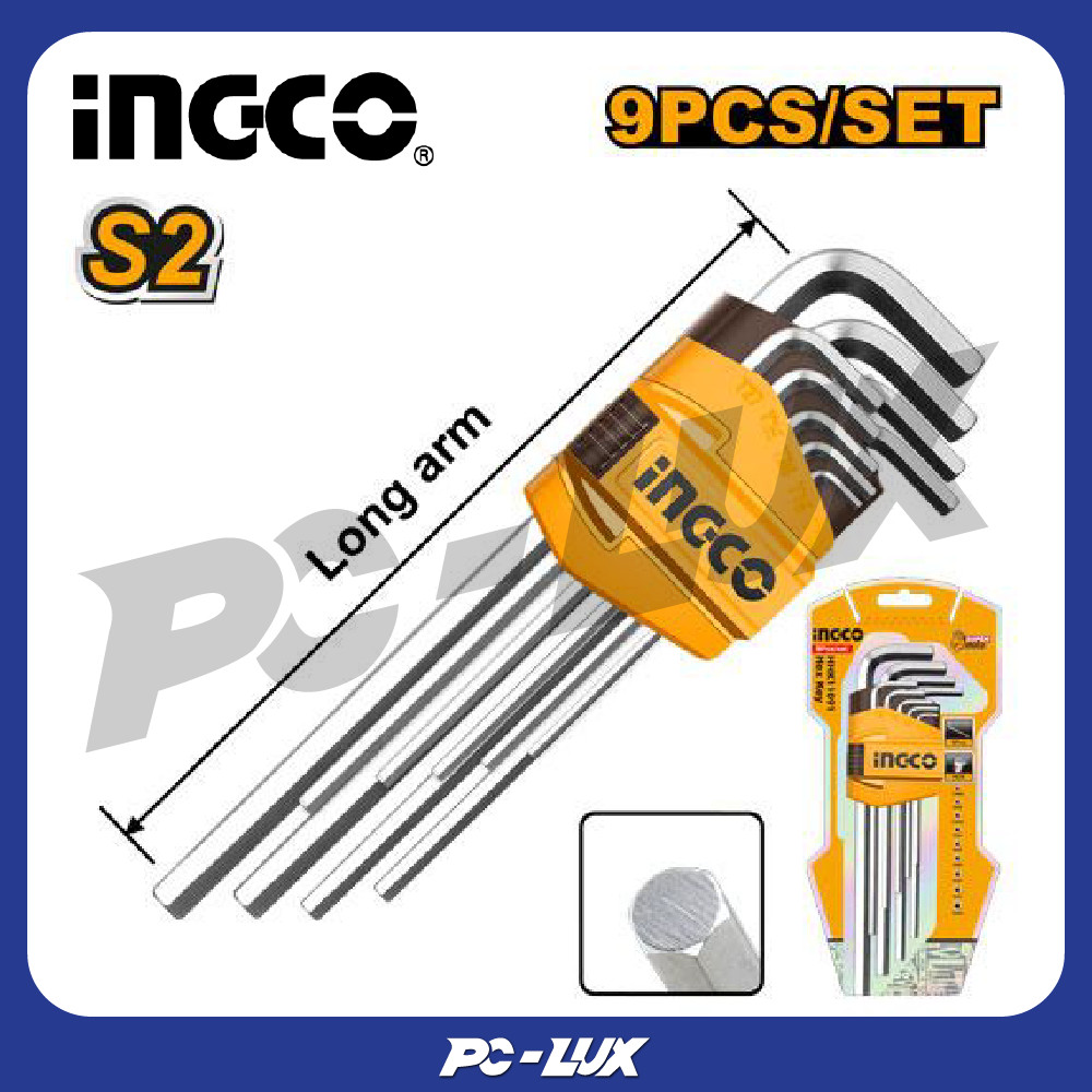 INGCO ประแจหกเหลี่ยม 9 ชิ้น  HHK11091 / HHK11092
