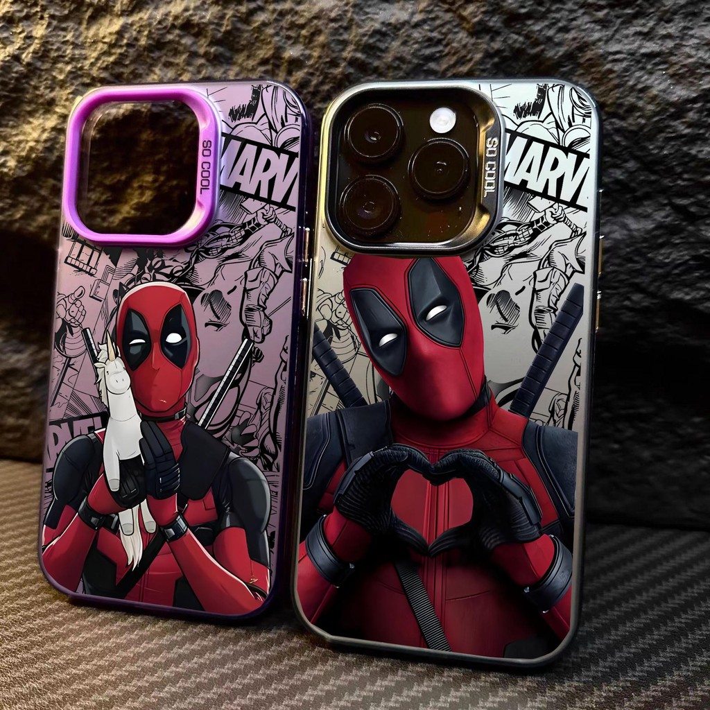 Marvel Deadpool Love ตลกสําหรับ IPhone 15 Pro Max 11 12 13 14 Pro Max X XS XR 7 8 Plus กรณี Hard อะนิเมะการ์ตูนสีดํากันกระแทก