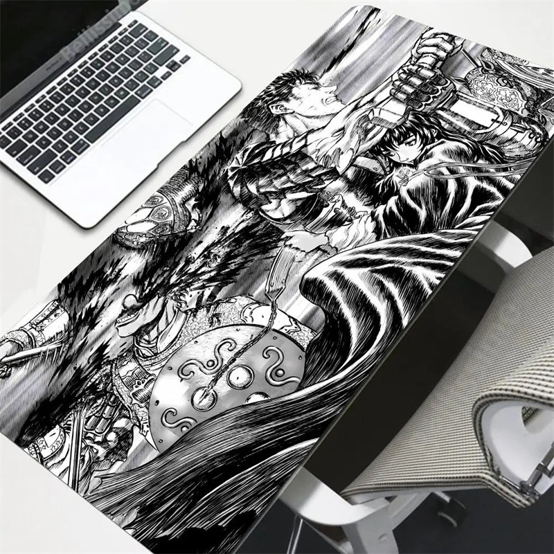 แผ่นรองเมาส์ Berserk Guts Gamer Gaming Mouse Pad Guts ดาบ Berserk อุปกรณ์เสริมคอมพิวเตอร์คีย์บอร์ดขนาดใหญ่แล็ปท็อป Padmouse ความเร็วโต๊ะ